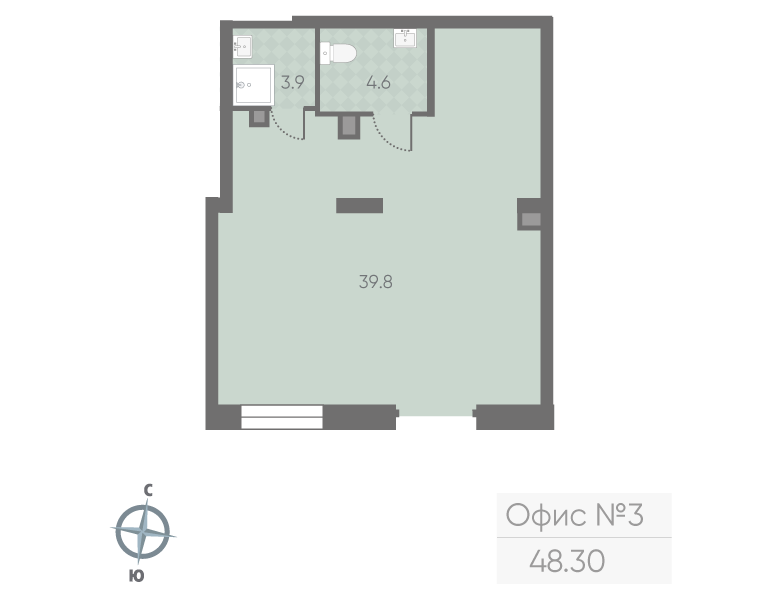 Продам офис 48.3 м.кв.