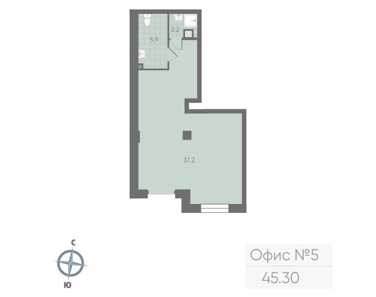 Продам офис 45.3 м.кв.