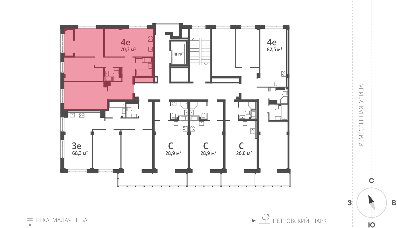 3-комнатная квартира, 72.3 кв.м, ЖК "Нева Резиденс", изображение-2