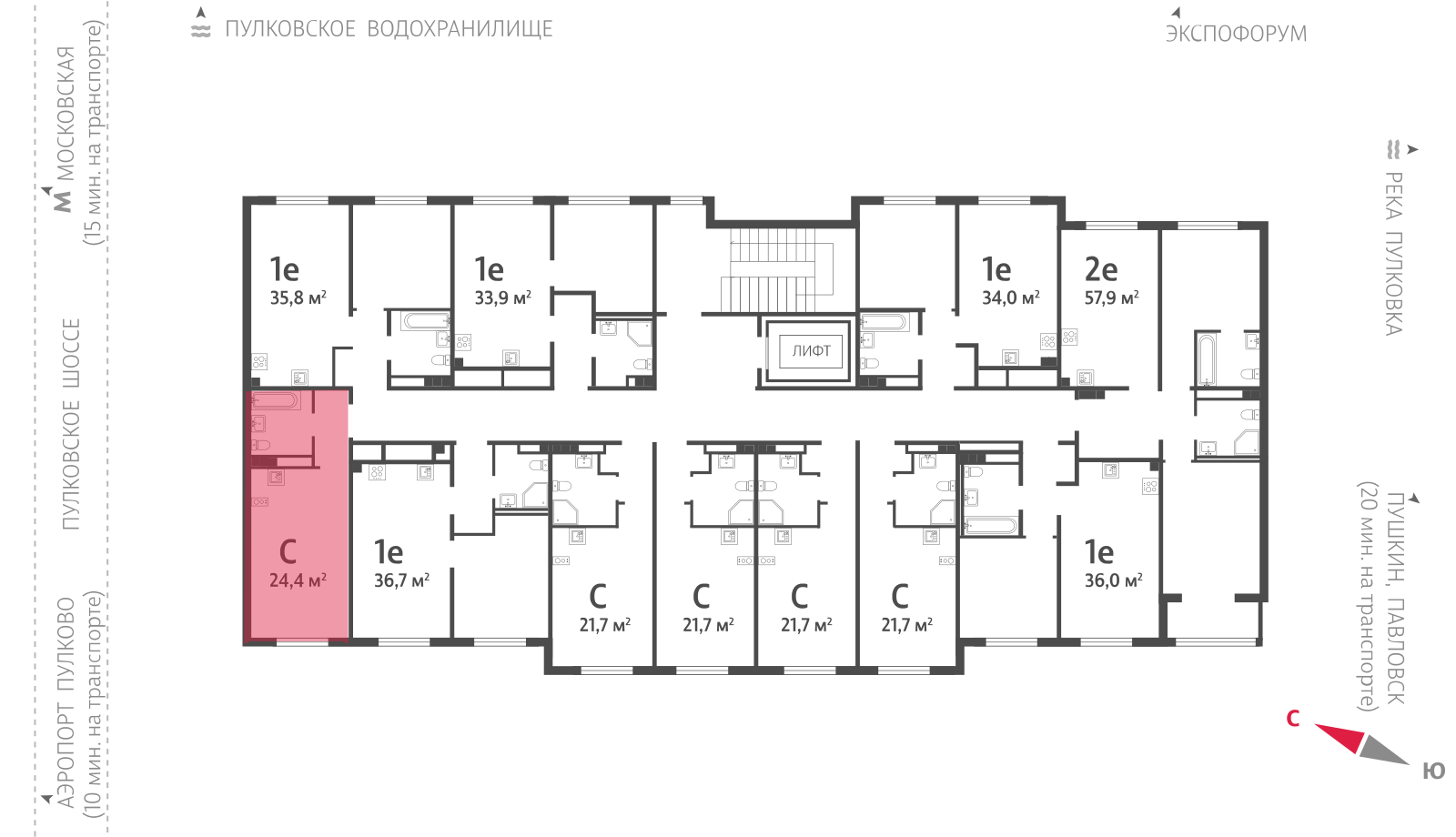24.4 кв.м, ЖК "Пулково Лейк", изображение-2