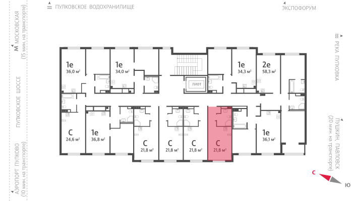 21.8 кв.м, ЖК "Пулково Лейк", изображение-2