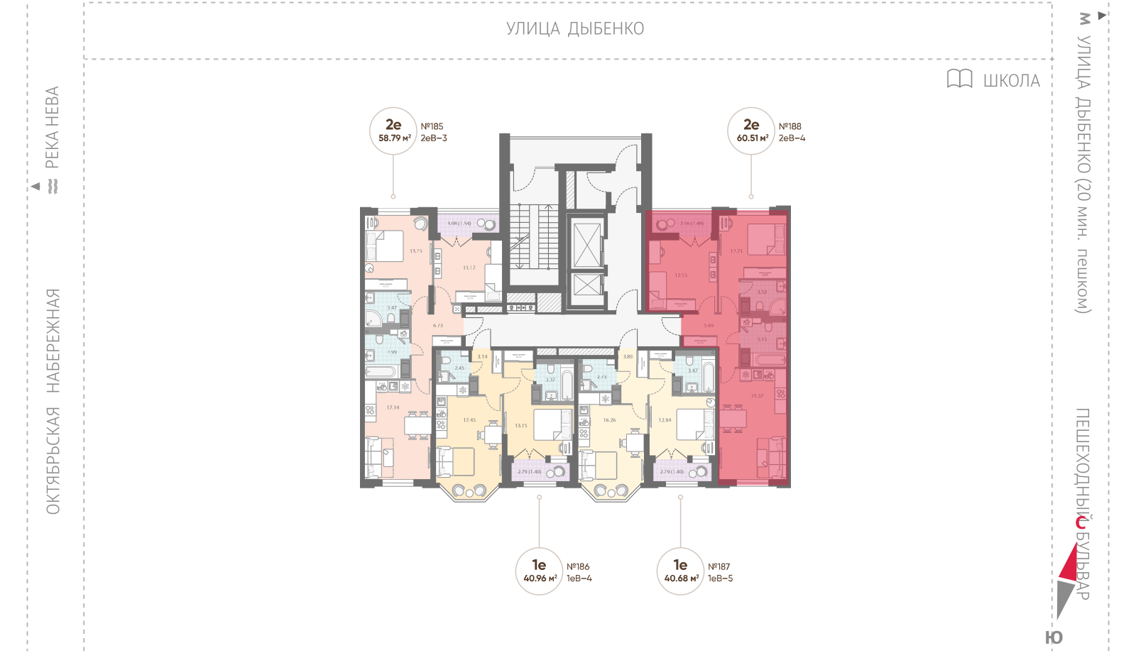 2-комнатная квартира, 60.51 кв.м, ЖК "Цивилизация на Неве", изображение-2