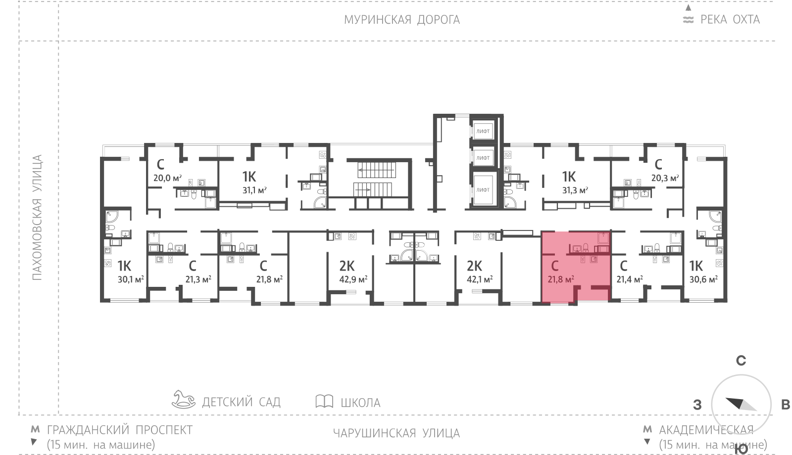 22 кв.м, ЖК "Цветной город", изображение-2