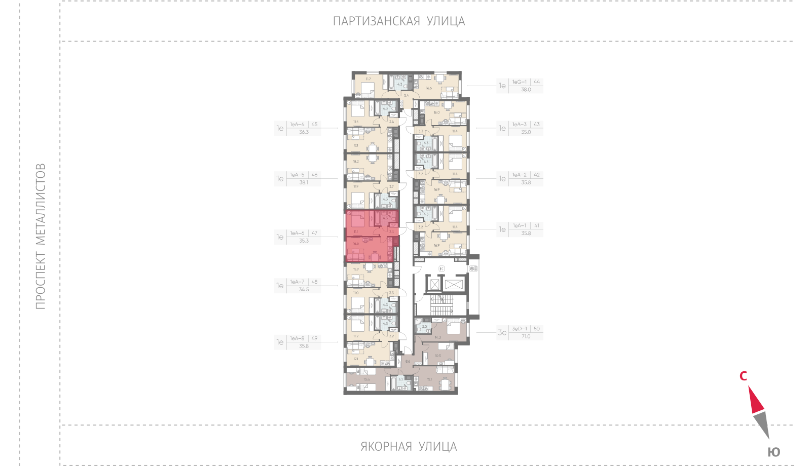 1-комнатная квартира, 35.3 кв.м, ЖК "Большая Охта", изображение-2