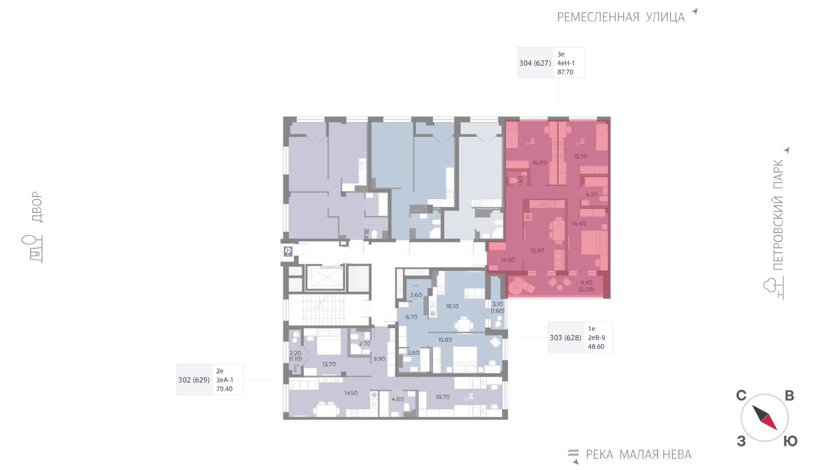 3-комнатная квартира, 87.7 кв.м, ЖК Neva Residence (Нева Резиденс), изображение-2