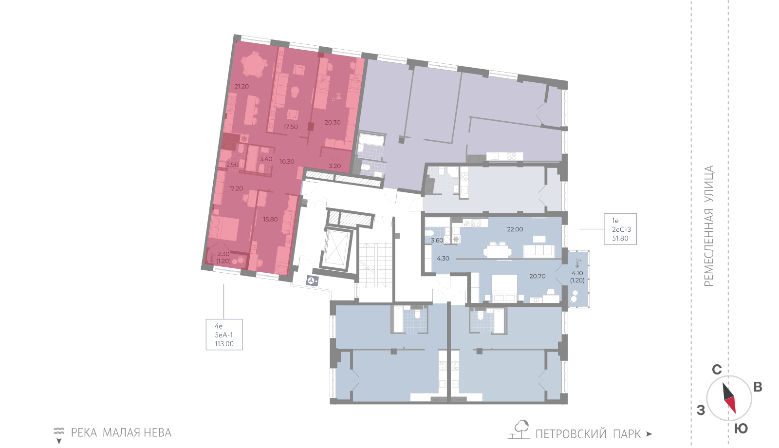 4-комнатная квартира, 113 кв.м, ЖК Neva Residence (Нева Резиденс), изображение-2