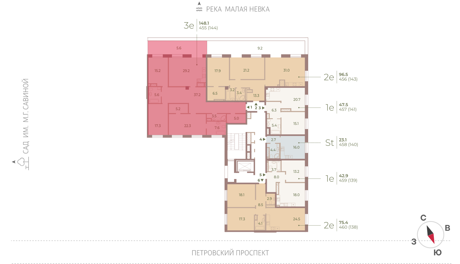 3-комнатная квартира, 153.7 кв.м, ЖК Neva Haus (Нева Хаус), изображение-2