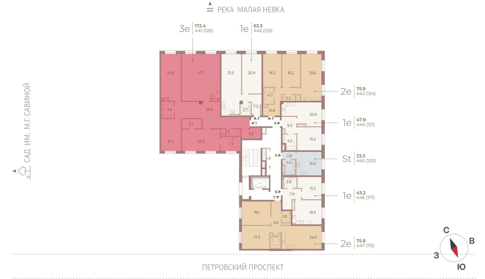 3-комнатная квартира, 172.4 кв.м, ЖК Neva Haus (Нева Хаус), изображение-2
