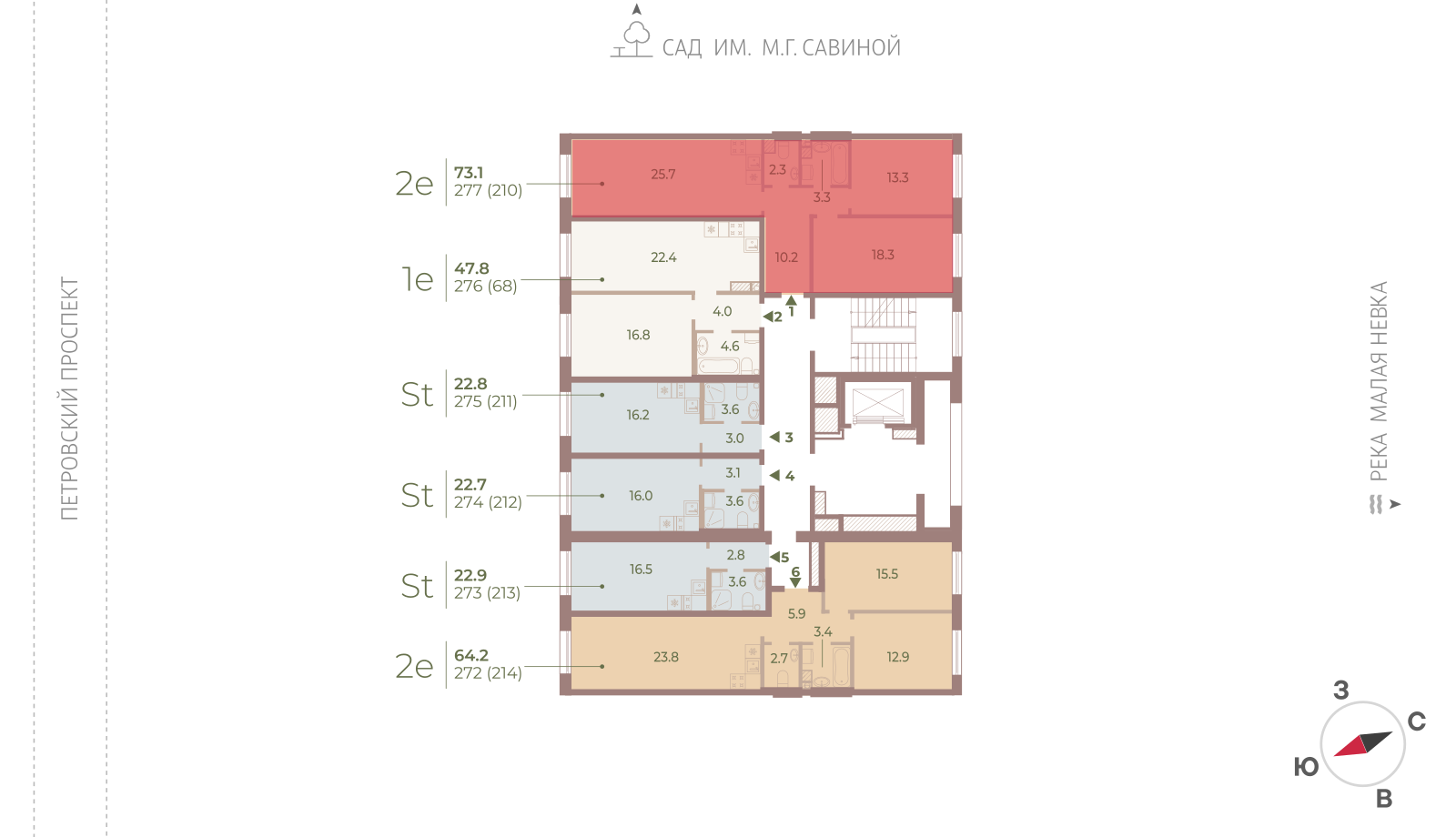 2-комнатная квартира, 73.1 кв.м, ЖК Neva Haus (Нева Хаус), изображение-2