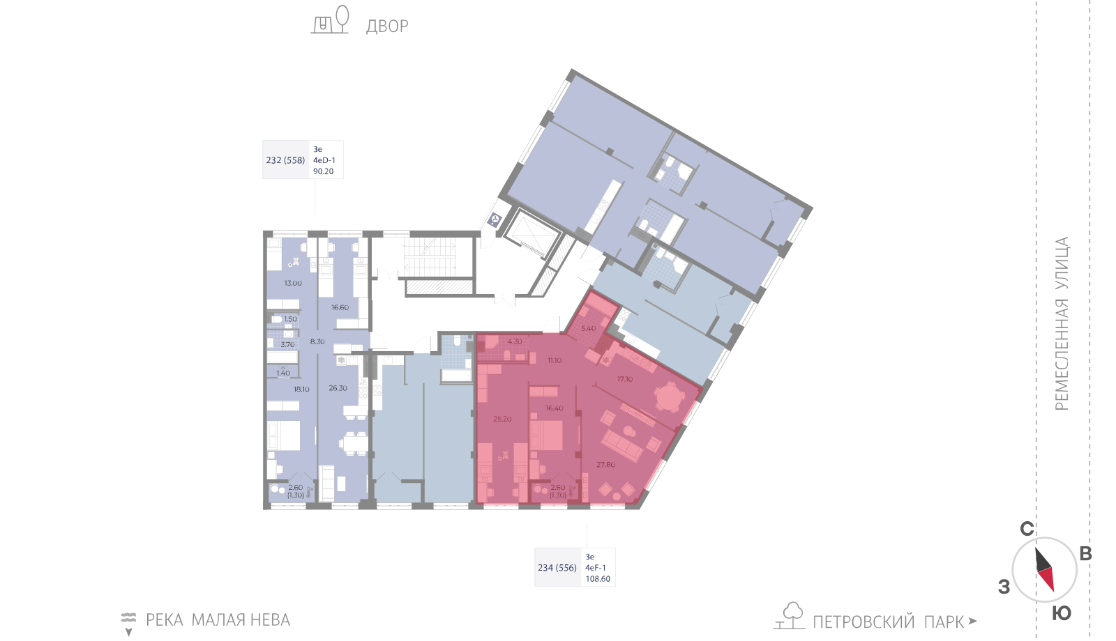 3-комнатная квартира, 108.6 кв.м, ЖК Neva Residence (Нева Резиденс), изображение-2