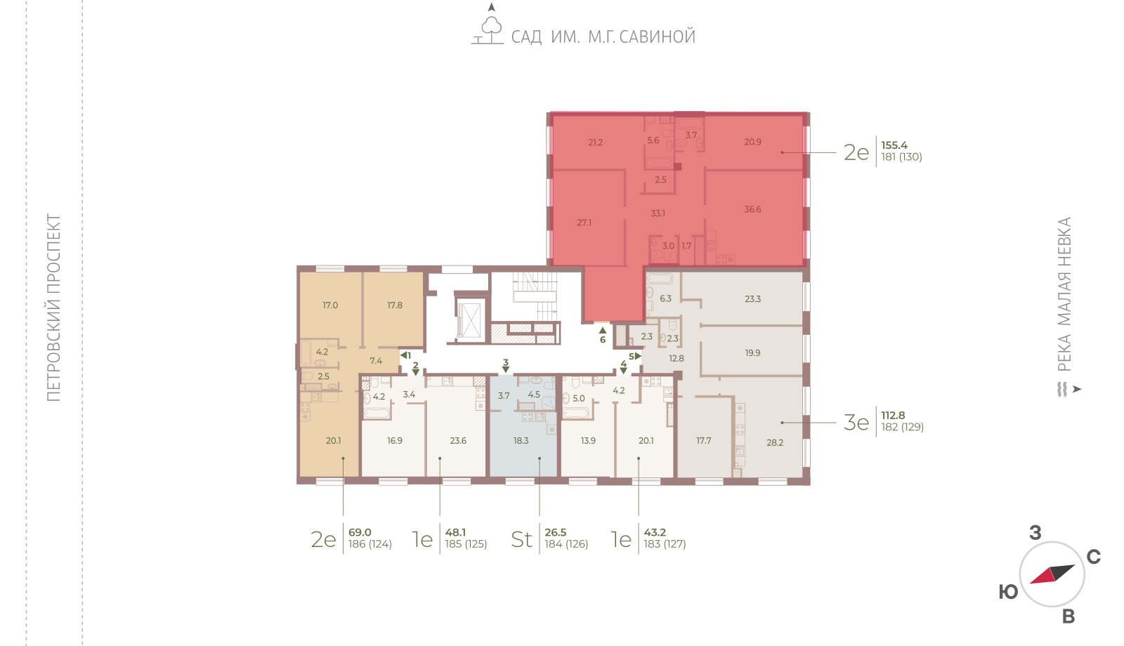 3-комнатная квартира, 155.4 кв.м, ЖК Neva Haus (Нева Хаус), изображение-2