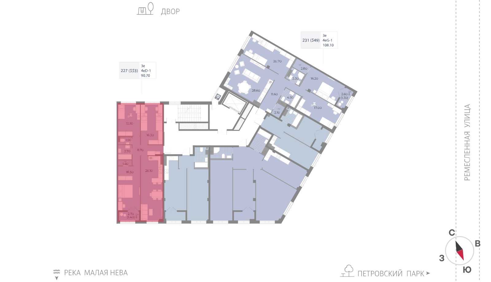 3-комнатная квартира, 90.7 кв.м, ЖК Neva Residence (Нева Резиденс), изображение-2