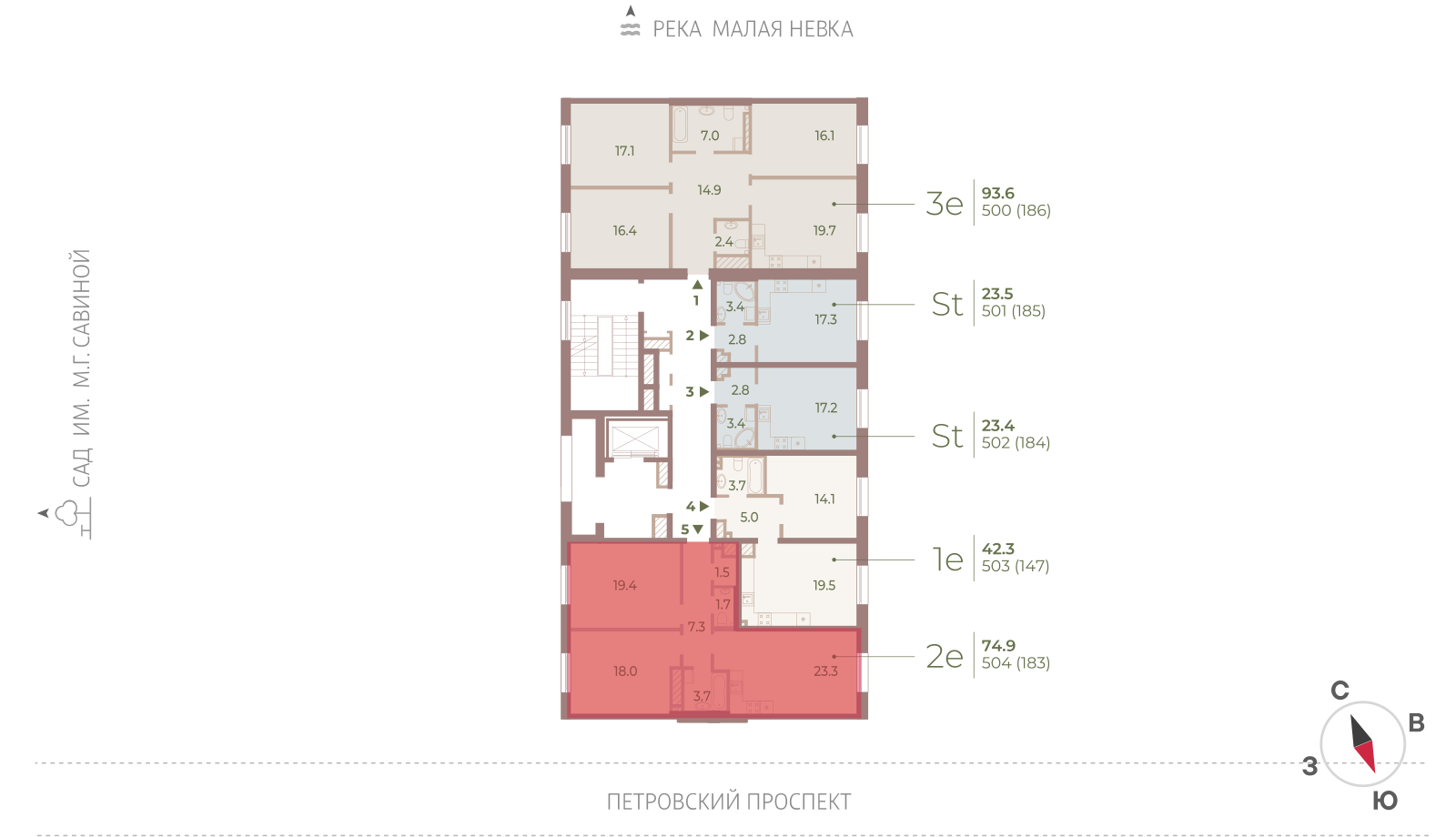 2-комнатная квартира, 74.9 кв.м, ЖК Neva Haus (Нева Хаус), изображение-2