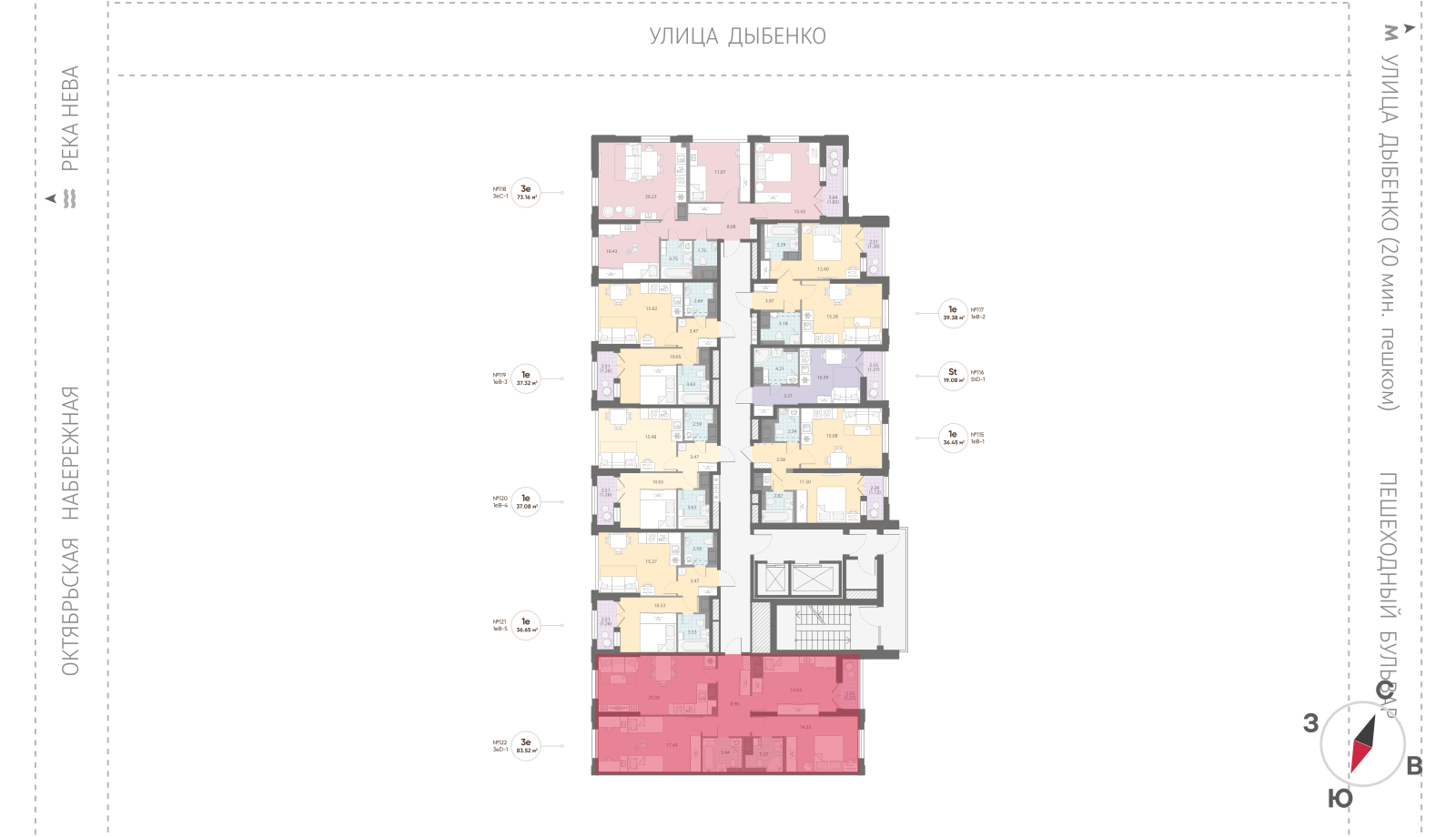 3-комнатная квартира, 83.52 кв.м, ЖК "Цивилизация на Неве", изображение-2
