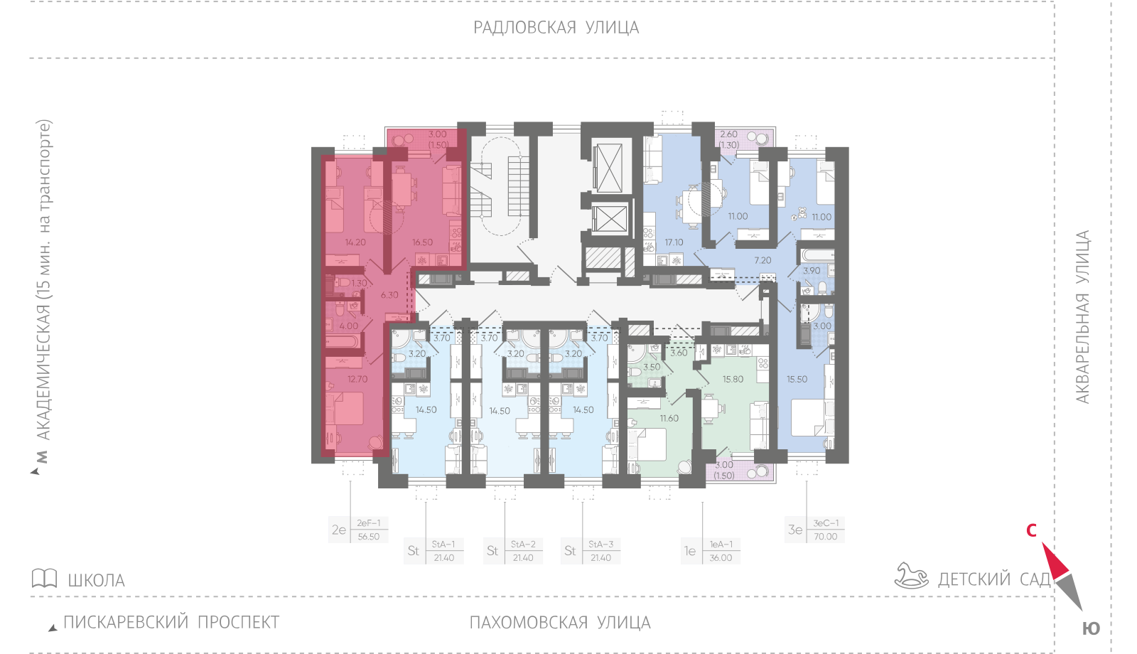 2-комнатная квартира, 56.5 кв.м, ЖК "Ручьи", изображение-2