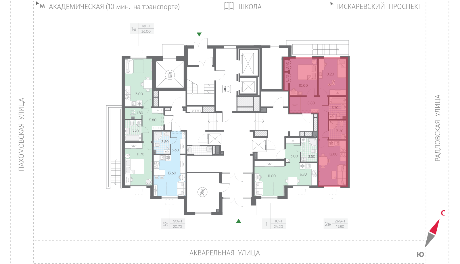 2-комнатная квартира, 49.8 кв.м, ЖК "Ручьи", изображение-2