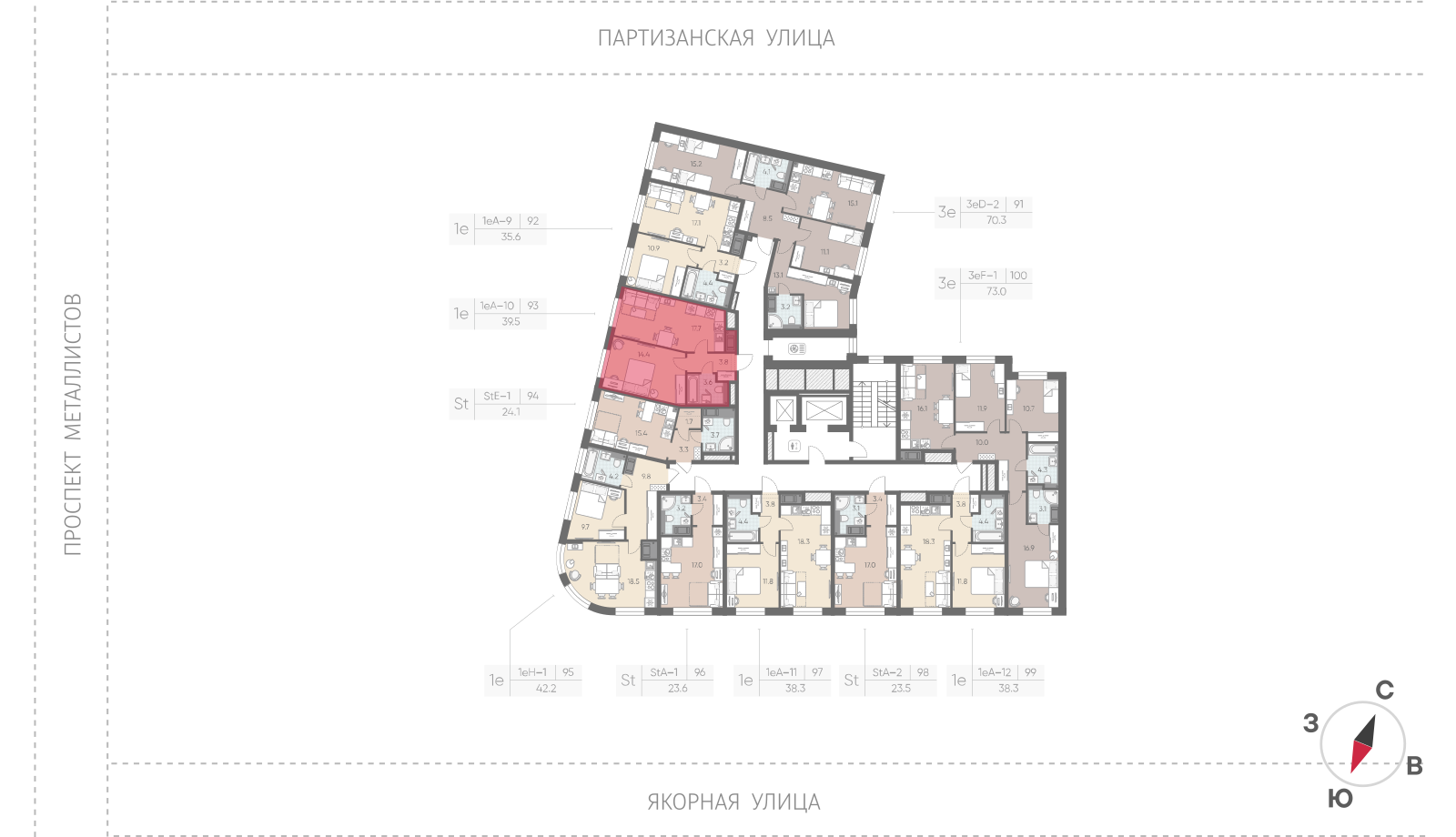 1-комнатная квартира, 39.5 кв.м, ЖК "Большая Охта", изображение-2