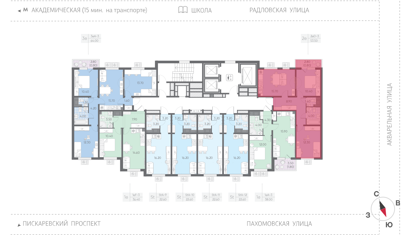 2-комнатная квартира, 53.5 кв.м, ЖК "Ручьи", изображение-2