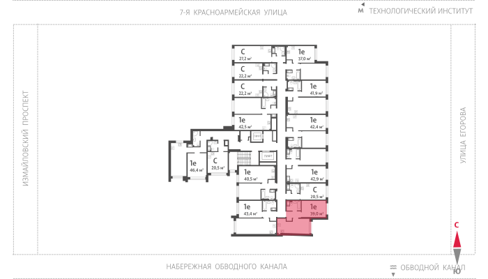1-комнатная квартира, 39 кв.м, ЖК "Измайловский", изображение-2