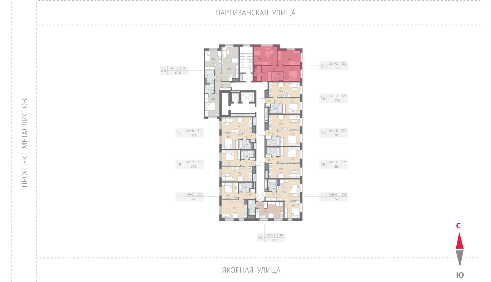 2-комнатная квартира, 55.7 кв.м, ЖК "Большая Охта", изображение-2
