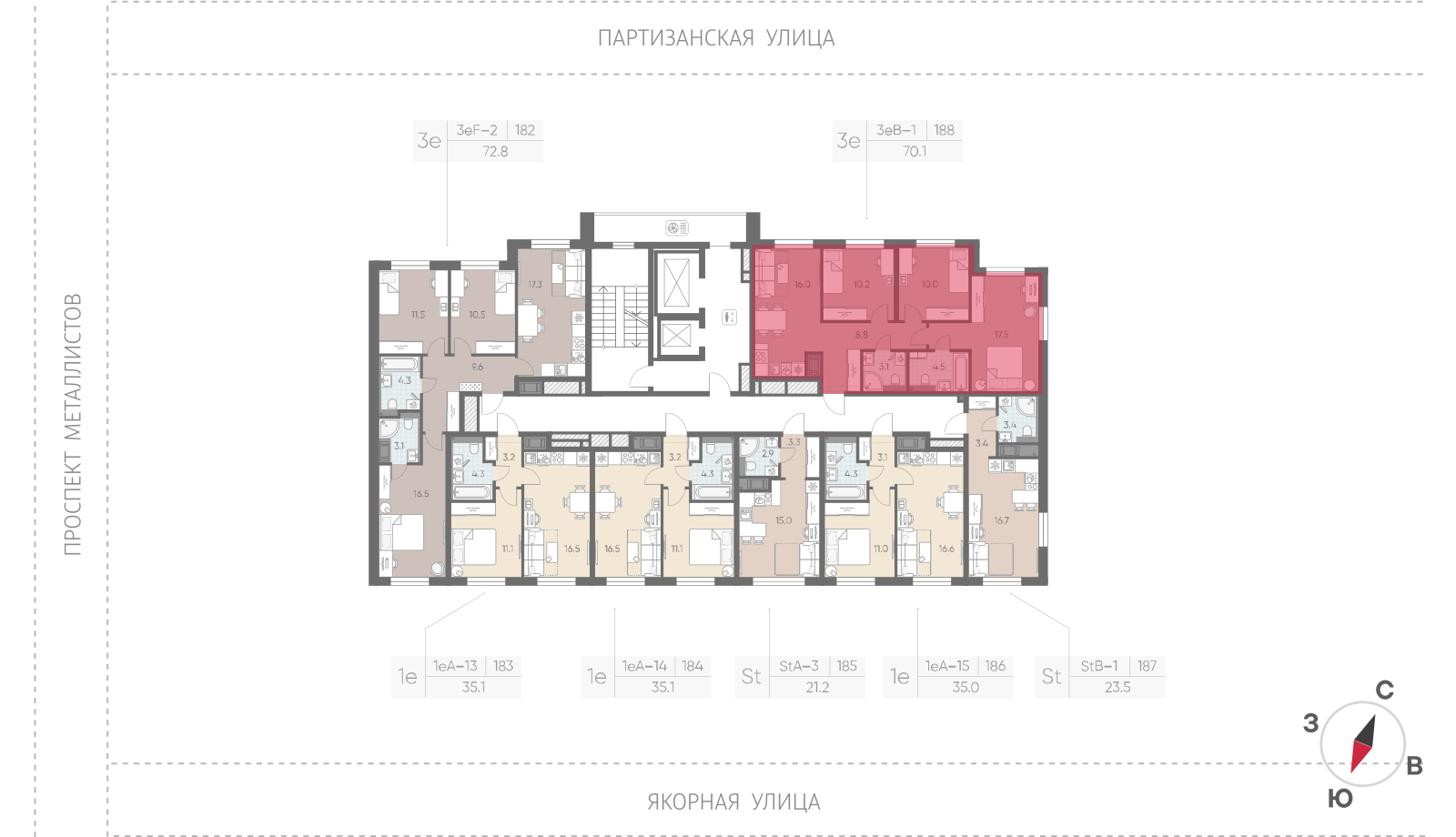 3-комнатная квартира, 70.1 кв.м, ЖК "Большая Охта", изображение-2