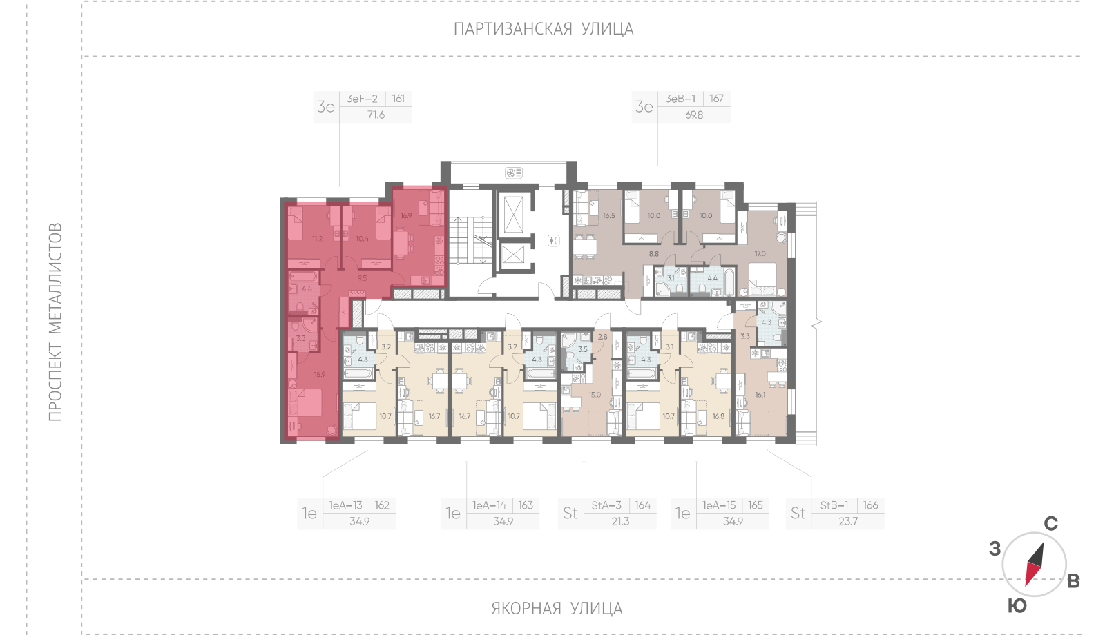 3-комнатная квартира, 71.6 кв.м, ЖК "Большая Охта", изображение-2