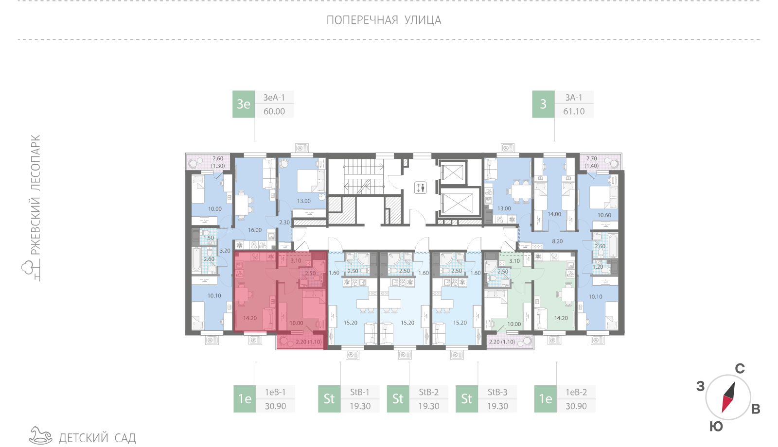 1-комнатная квартира, 30.9 кв.м, ЖК "Ржевский парк", изображение-2