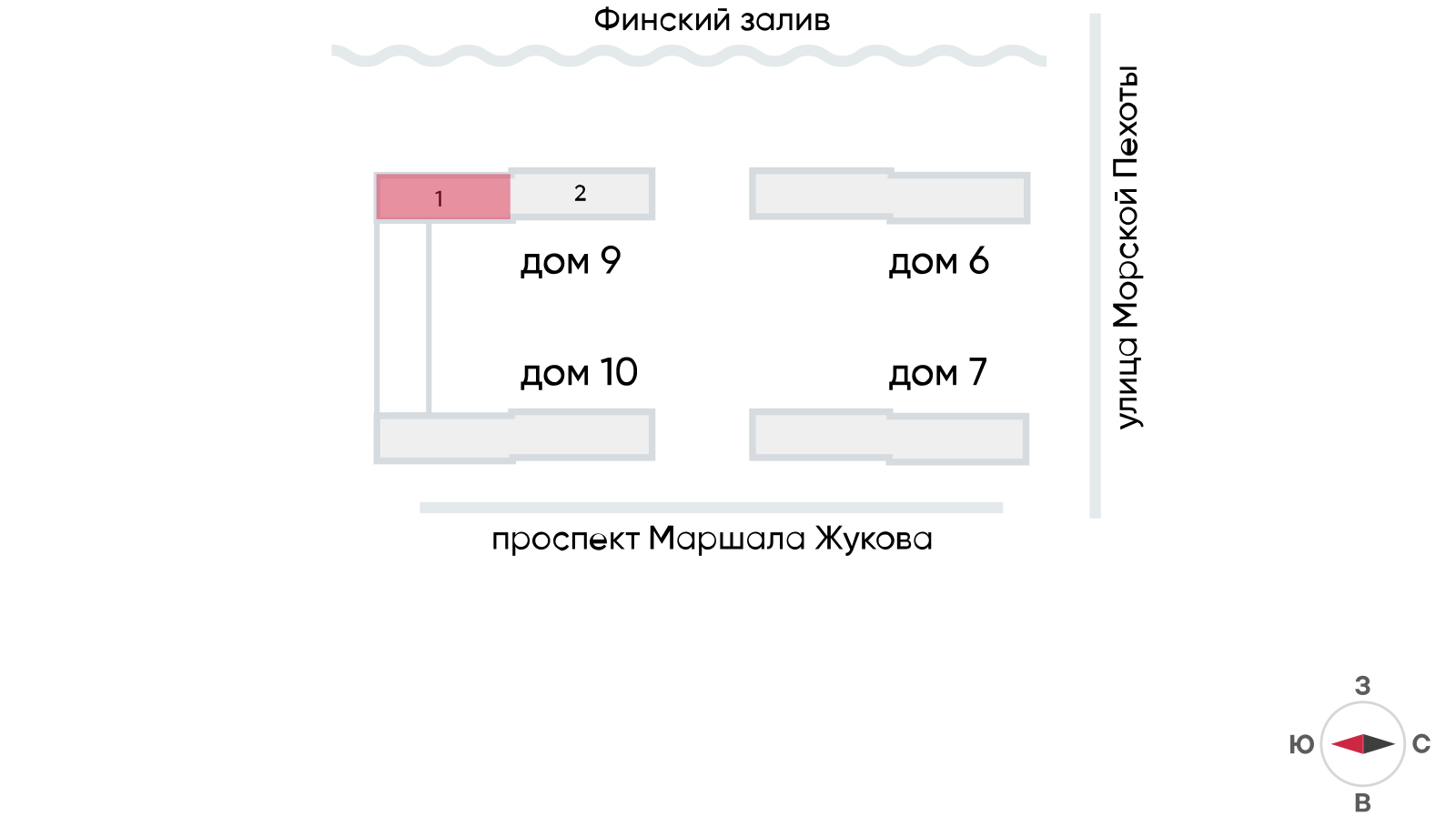 1-комнатная квартира, 36.65 кв.м, ЖК "Морская миля", изображение-2