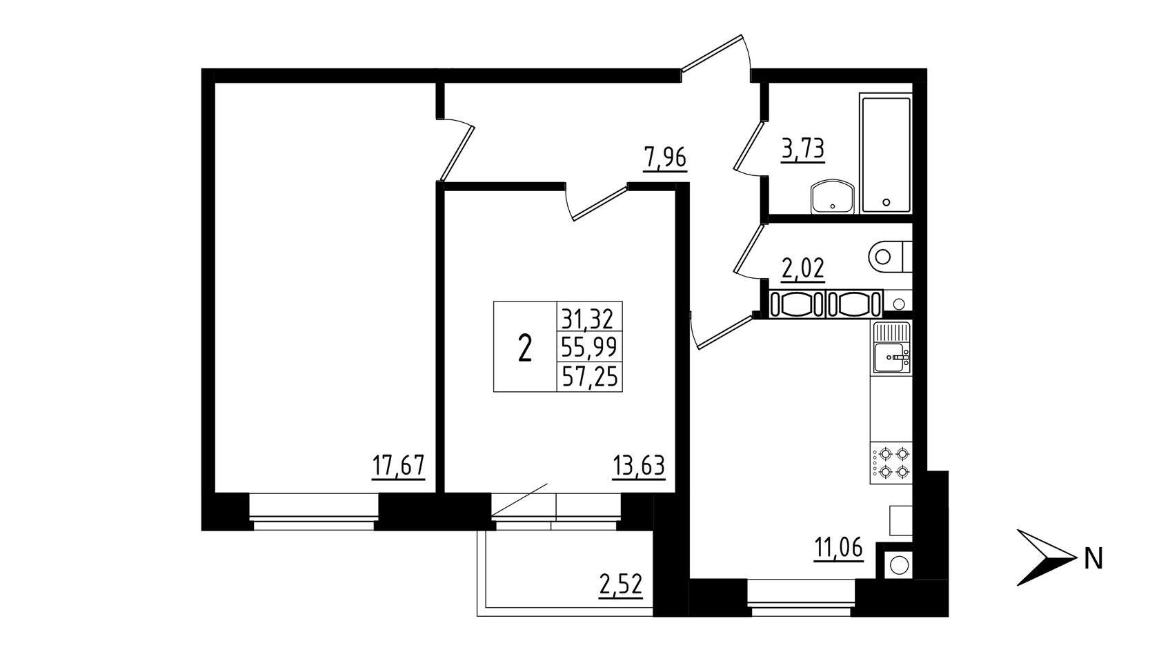 Продажа 2-комнатной новостройки, Русско-Высоцкое, Павлика Филимонова улица,  д.6