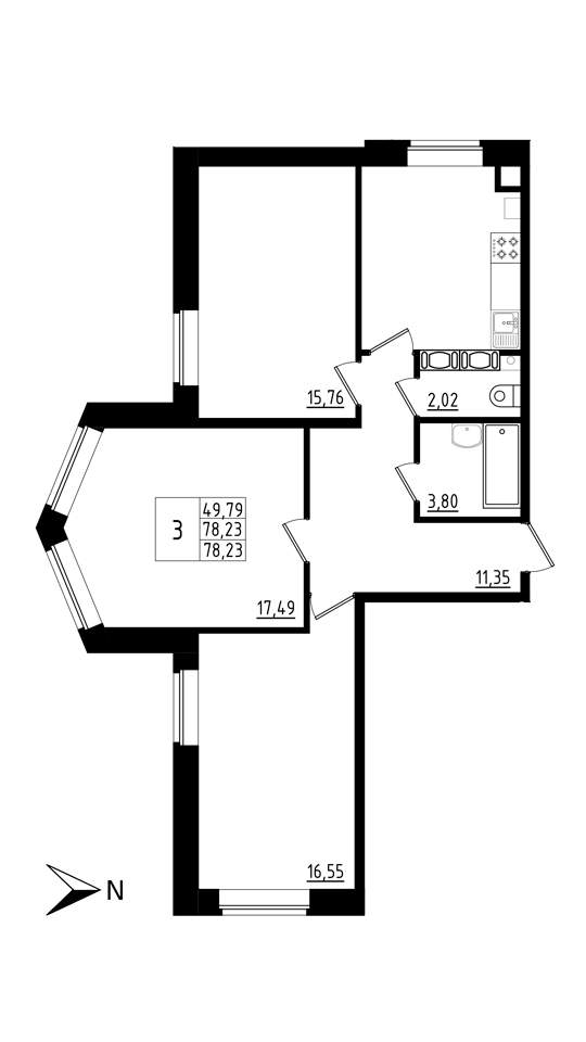 Продажа 3-комнатной новостройки, Русско-Высоцкое, Павлика Филимонова улица,  д.6