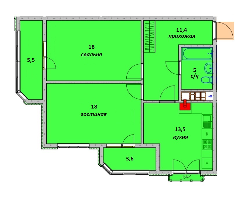 Продажа 2-комнатной квартиры, Геленджик, Витебская улица,  д.12к8