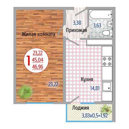 Продажа 1-комнатной новостройки, Яблоновский, Солнечная улица,  д.57к2