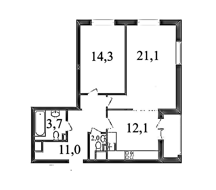 Продажа 2-комнатной квартиры, Санкт-Петербург, Медиков проспект,  д.10к5