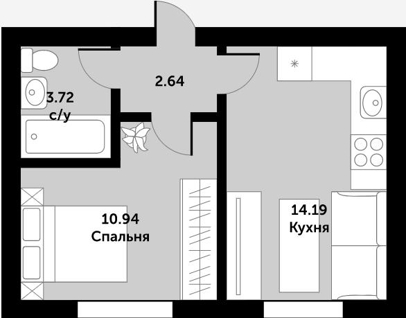 Продажа 1-комнатной квартиры, Апрелевка, Парк Апрель улица,  д.37