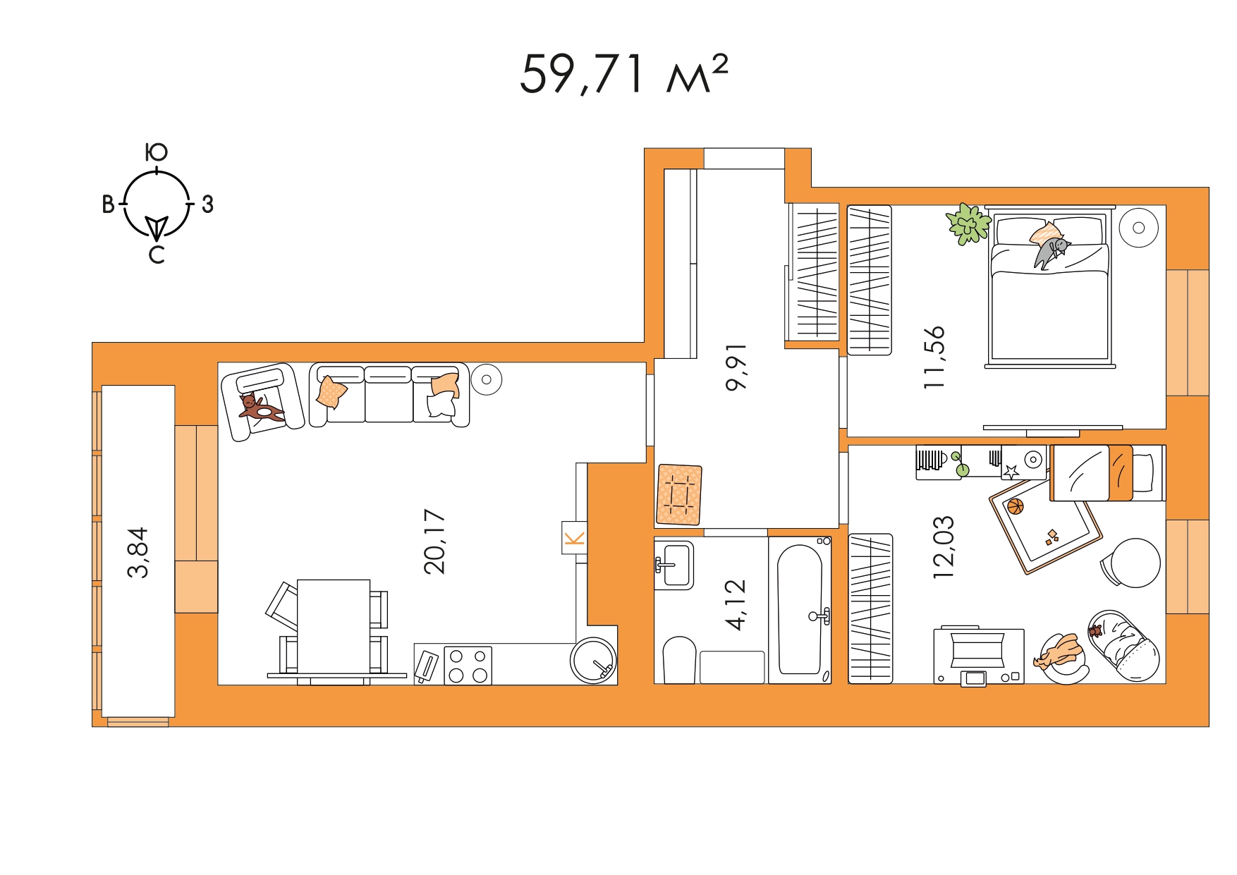 Продажа 2-комнатной новостройки, Петровский, Петровская улица,  д.1