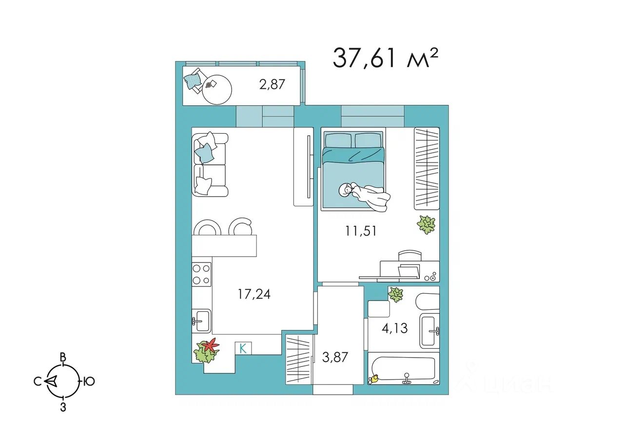 Продажа 1-комнатной новостройки, Петровский, Петровская улица,  д.1