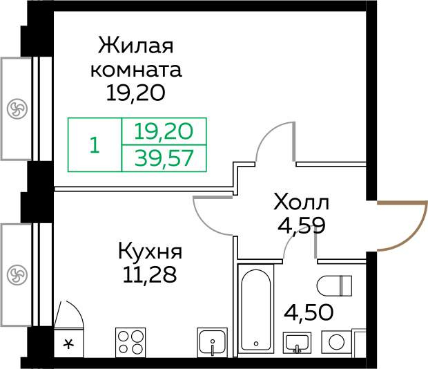 Продажа 1-комнатной новостройки, Мытищи, Новомытищинский проспект,  д.2б