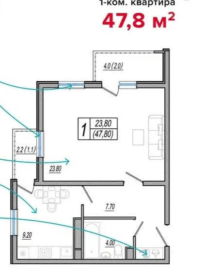 Продажа 1-комнатной новостройки, Сочи, Таврическая улица,  д.34/2к1