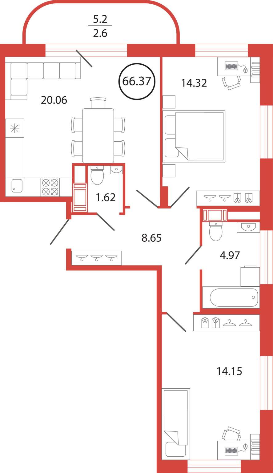 Продажа 2-комнатной новостройки, Бугры, Шекспира улица,  д.1