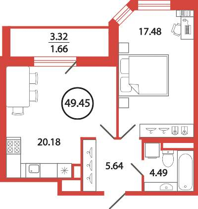 Продажа 1-комнатной новостройки, Бугры, Шекспира улица,  д.1