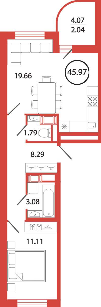 Продажа 1-комнатной новостройки, Бугры, Шекспира улица,  д.1