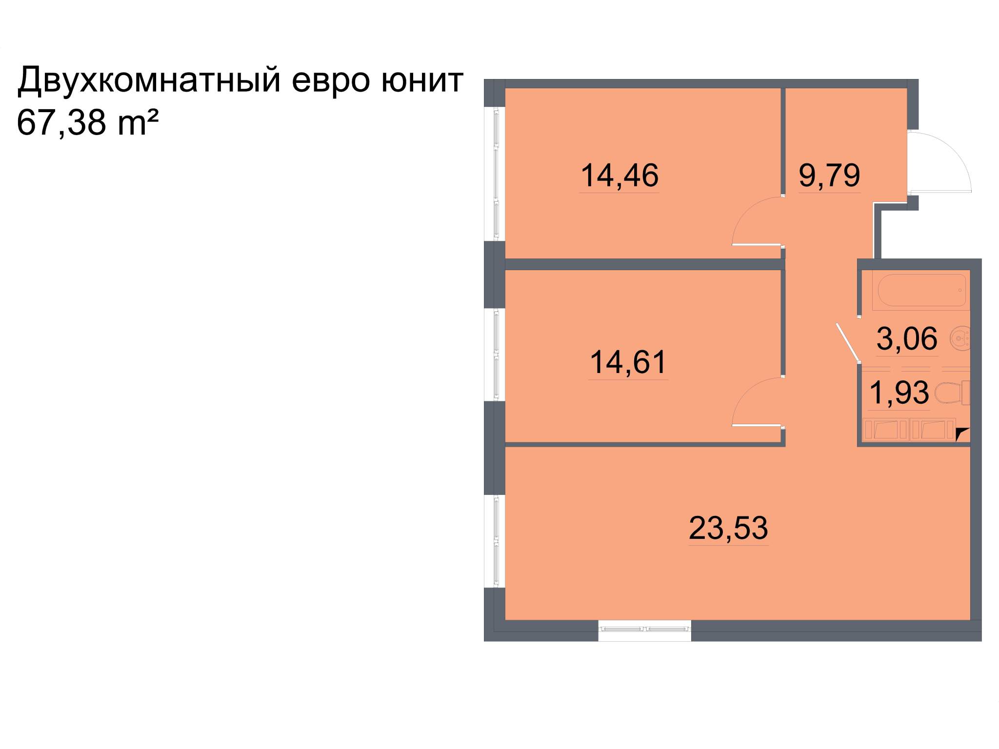 Продажа 2-комнатной новостройки, Санкт-Петербург, Большевиков проспект,  д.32к4