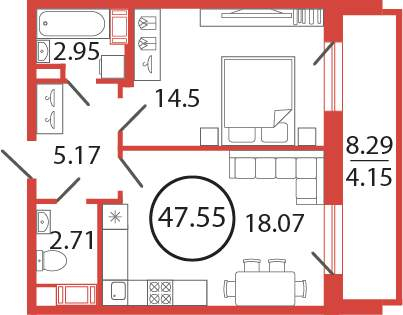 Продажа 1-комнатной новостройки, Бугры, Шекспира улица,  д.1