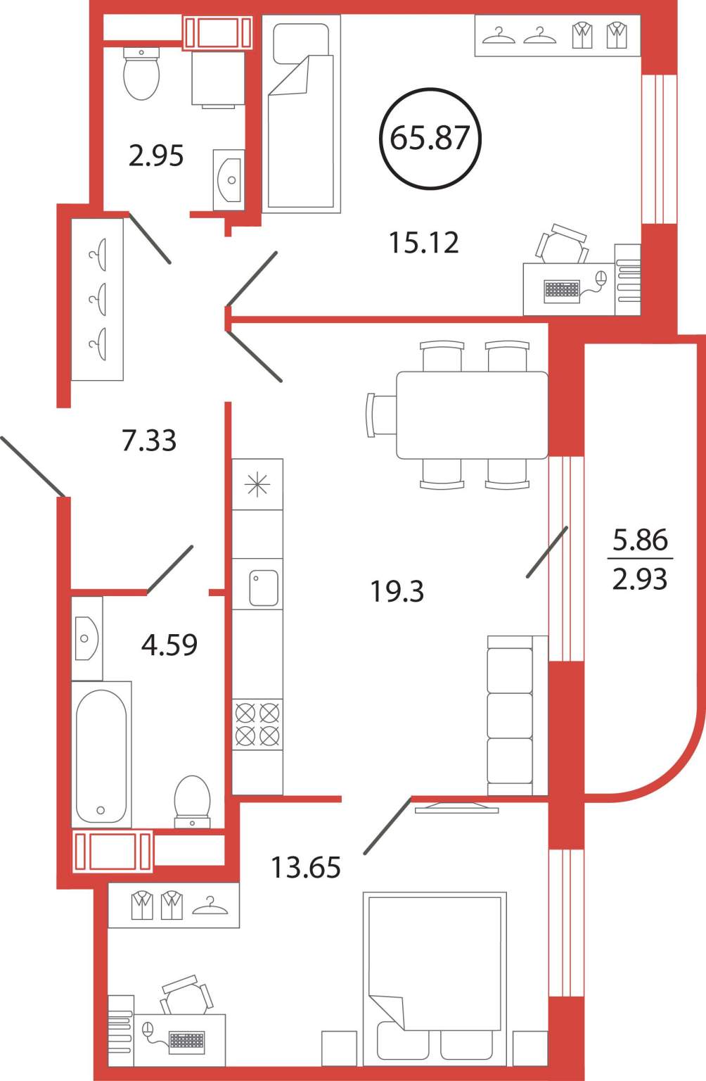 Продажа 2-комнатной новостройки, Бугры, Шекспира улица,  д.1