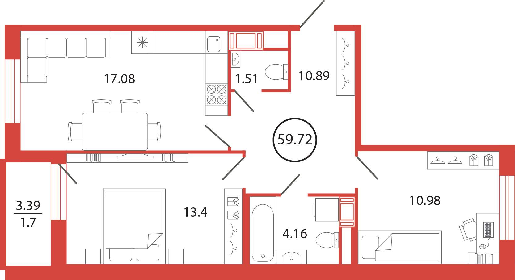 Продажа 2-комнатной новостройки, Бугры, Шекспира улица,  д.1