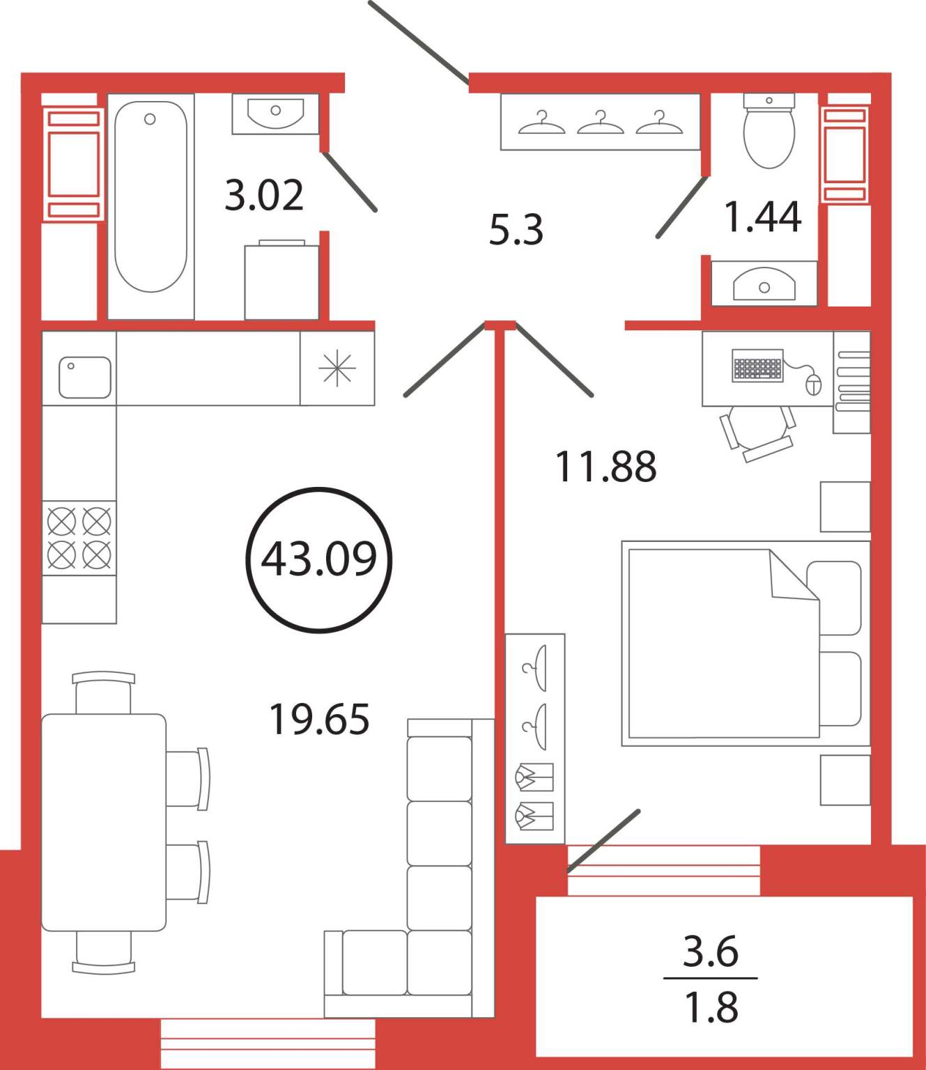 Продажа 1-комнатной новостройки, Бугры, Шекспира улица,  д.1