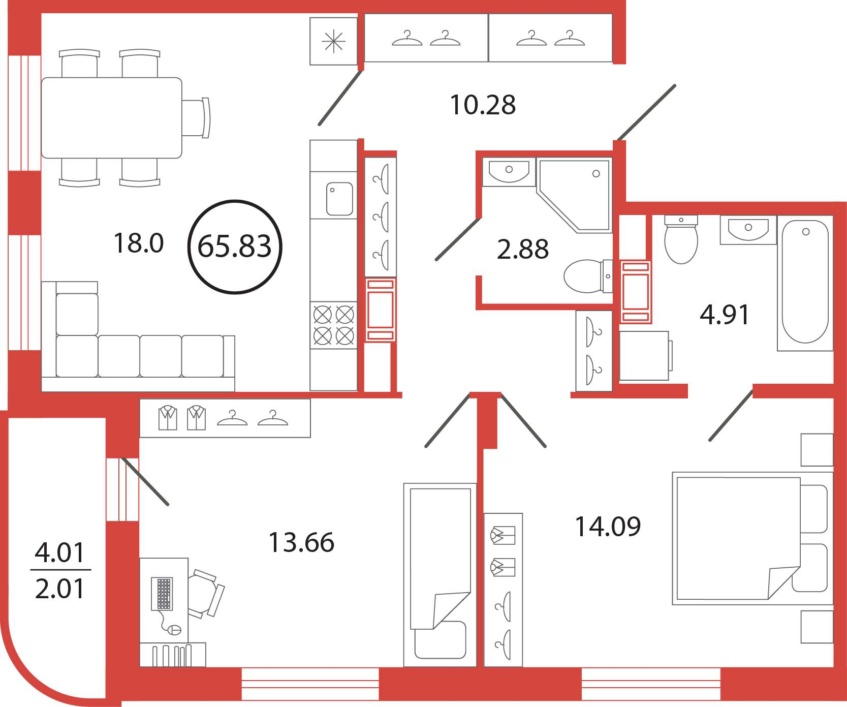 Продажа 2-комнатной новостройки, Бугры, Шекспира улица,  д.1