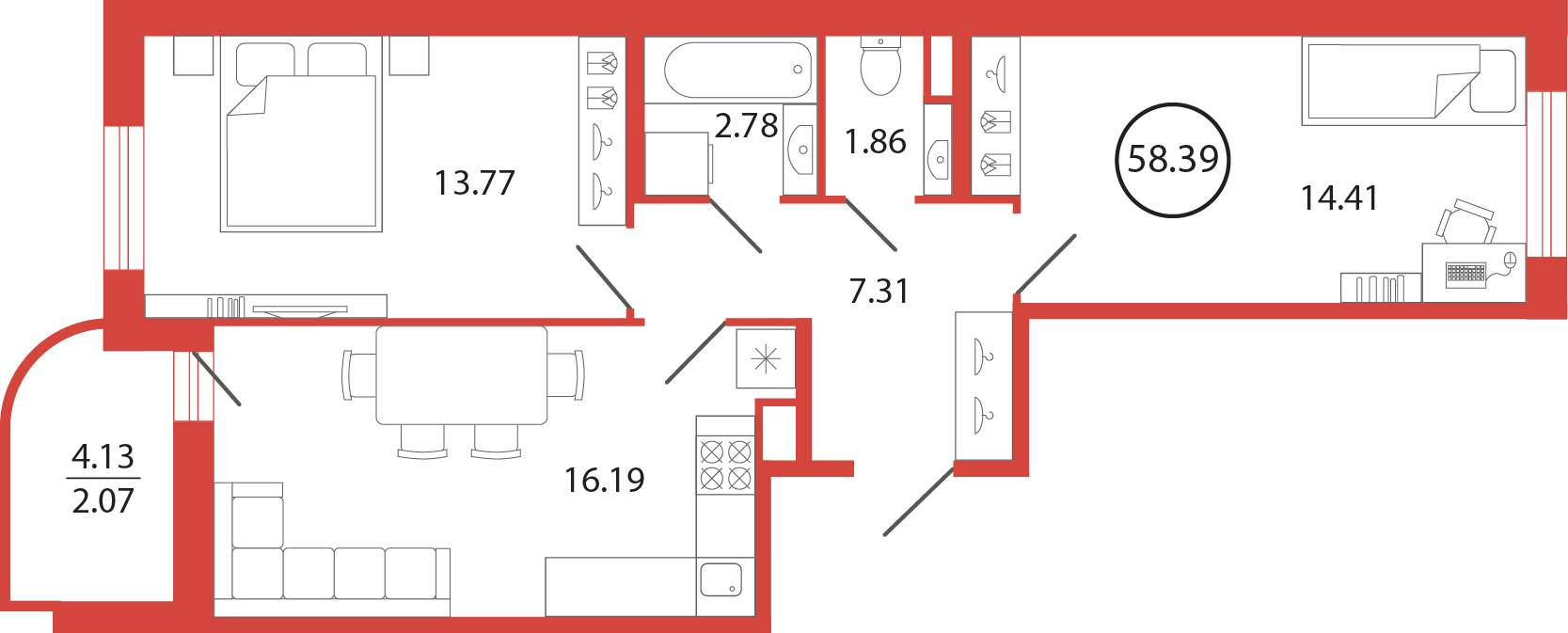 Продажа 2-комнатной новостройки, Бугры, Шекспира улица,  д.1