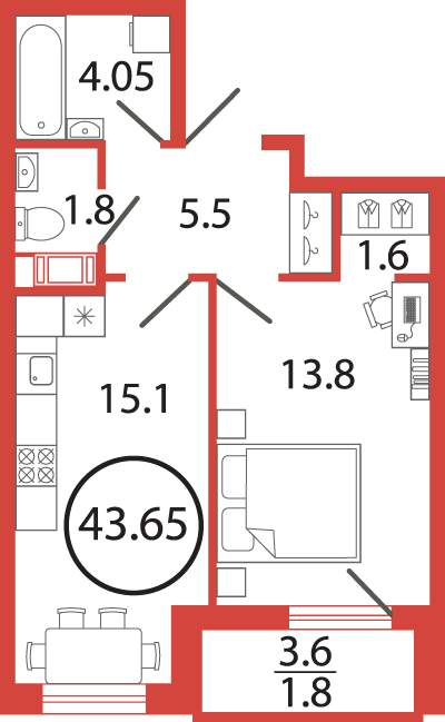 Продажа 1-комнатной новостройки, Бугры, Шекспира улица,  д.1