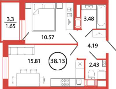 Продажа 1-комнатной новостройки, Бугры, Шекспира улица,  д.1